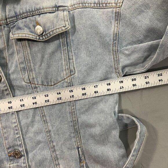 Guess Denim Jacket Womens S Blue Casual‎ Belted Chore Utility Cotton Pockets - Picture 6 of 7